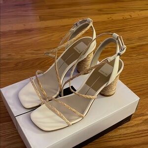 Dolce Vita Nico style, natural multi raffia sandals